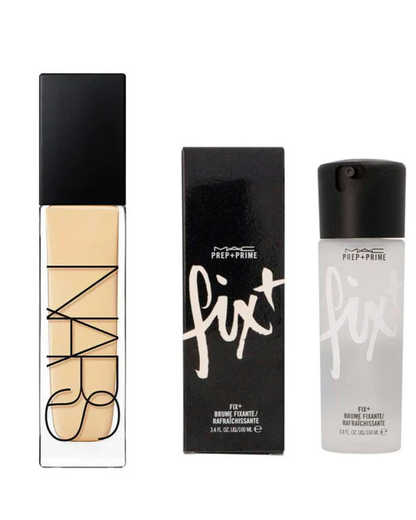 Authentic Natural Radiant Longwear Foundation + M.A.C Prep + Prime Fix+ Setting Spray Combo