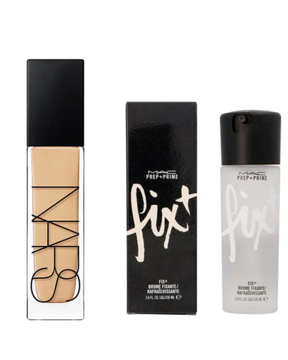 Authentic Natural Radiant Longwear Foundation + M.A.C Prep + Prime Fix+ Setting Spray Combo