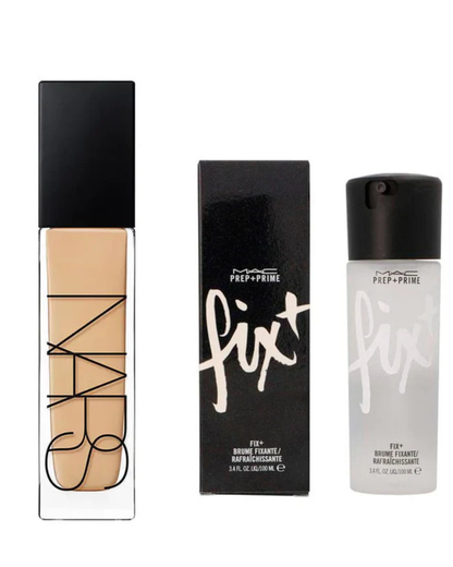 Authentic Natural Radiant Longwear Foundation + M.A.C Prep + Prime Fix+ Setting Spray Combo
