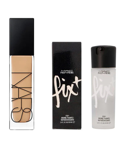 Authentic Natural Radiant Longwear Foundation + M.A.C Prep + Prime Fix+ Setting Spray Combo