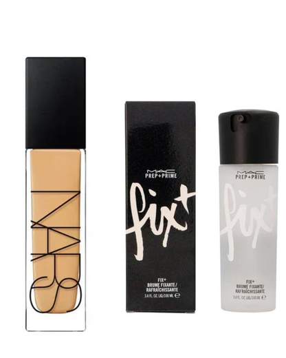 Authentic Natural Radiant Longwear Foundation + M.A.C Prep + Prime Fix+ Setting Spray Combo