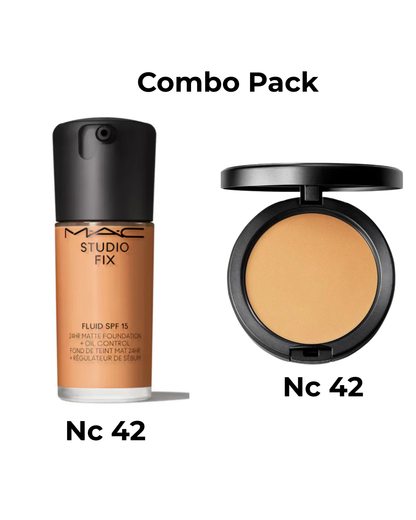 Combo Pack MAC Studio Fix Fluid SPF 15 Foundation+ Compact- Authentic