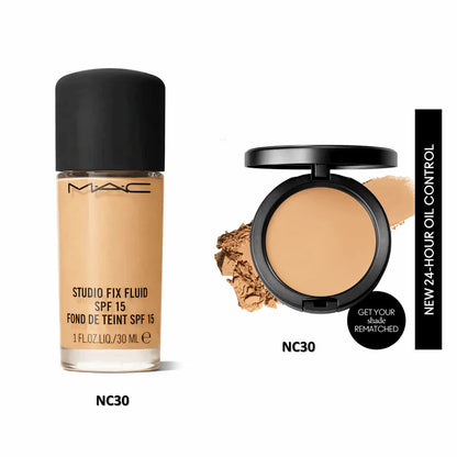 Combo Pack MAC Studio Fix Fluid SPF 15 Foundation+ Compact- Authentic